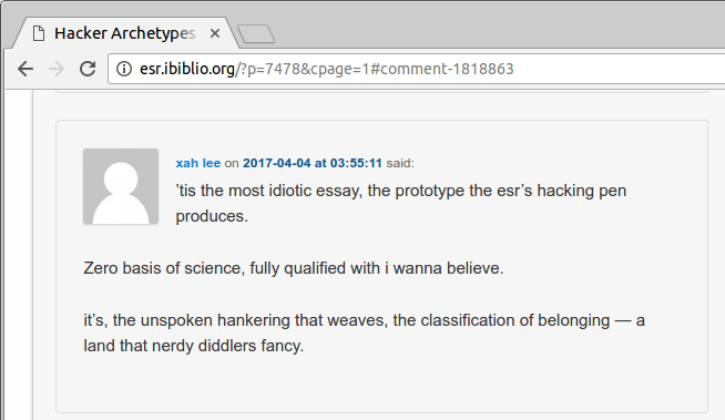esr hacker classification xah lee comment 2017 04 04