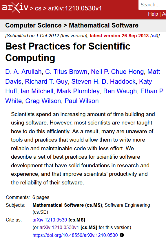 D A Aruliah Best Practices for Scientific Computing 2012