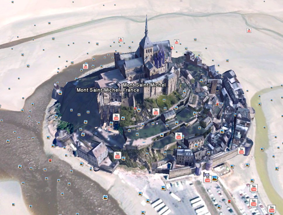 Mont Saint-Michel abbey Google Earth