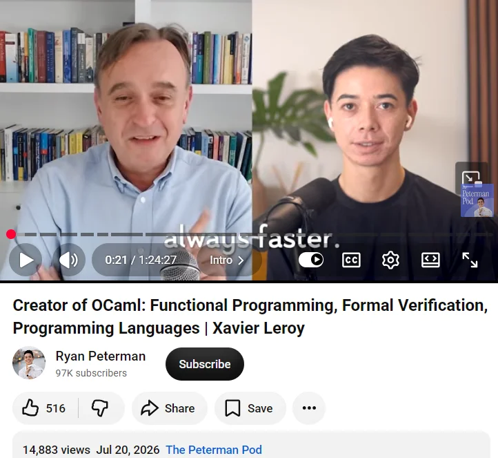 OCaml Xavier Leroy Ryan Peterman 2026-07-24 ls