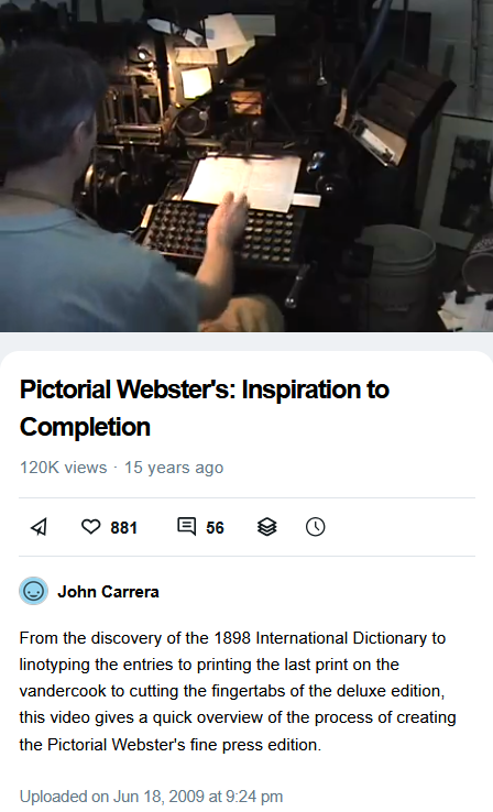 Pictorial Webster John Carrera 7bZBC
