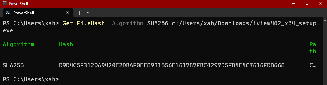 PowerShell get file hash sha256 2023-05-02