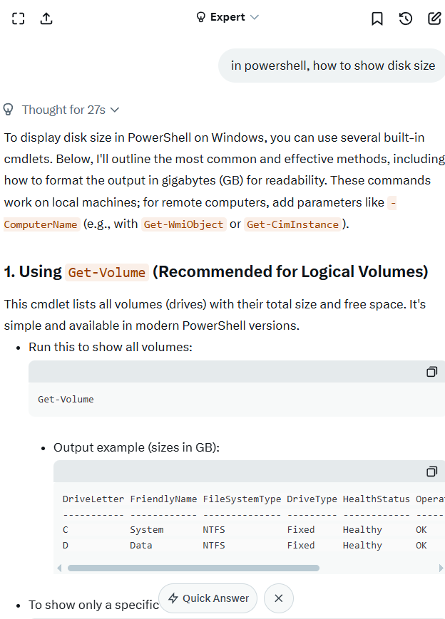 PowerShell show disk size 2025-08-19 20dee