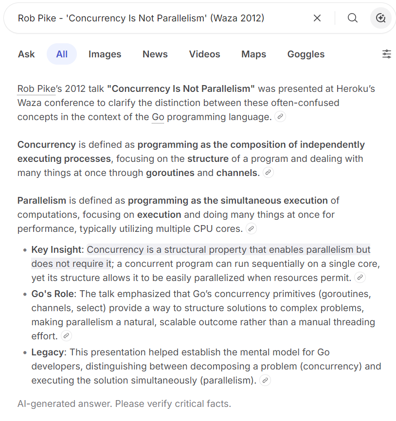 Rob Pike Concurrency 2012 2026-06-25 ll
