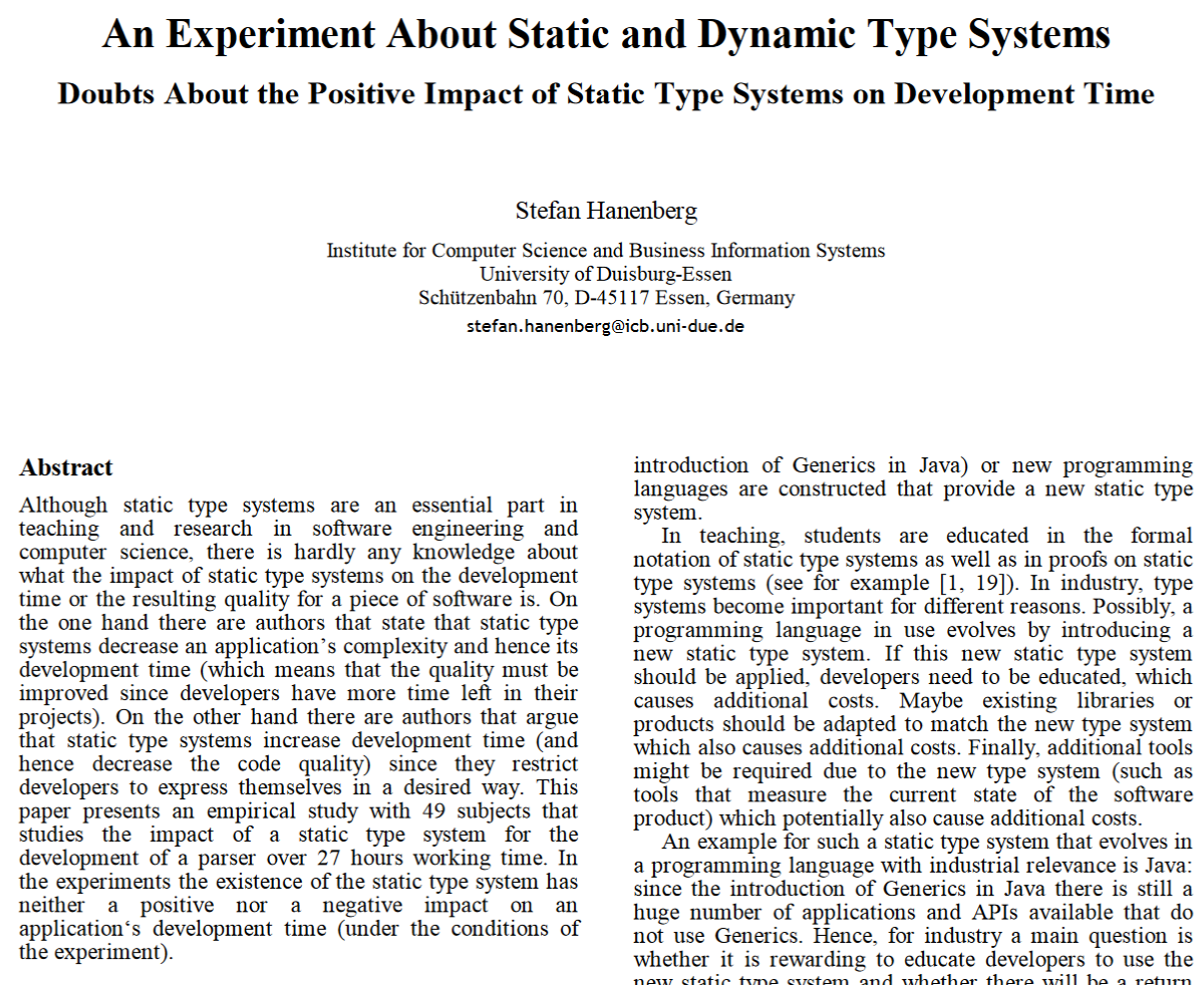 Static vs dynamic type Stefan Hanenberg 54W6D