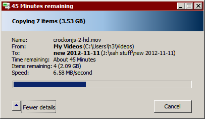 USB2 flash drive write speed 2012-11-13