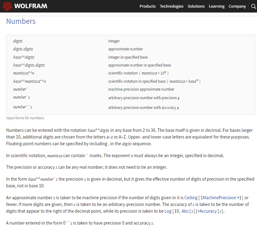 WolframLang number syntax cSNK