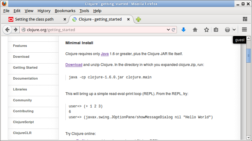 clojure website install java -cp