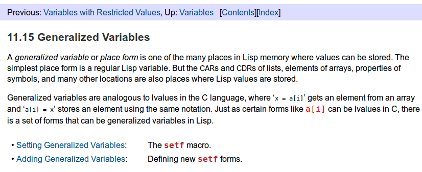 elisp manual generalized variable 2017 04 07