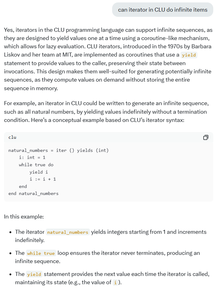 history iterator infinite CLU 2025-06-01 24ff6