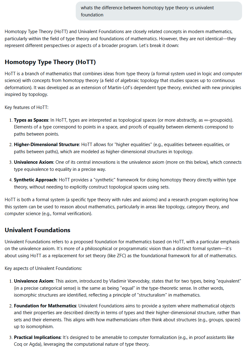 homotopy type theory vs univalent 2025-03-25
