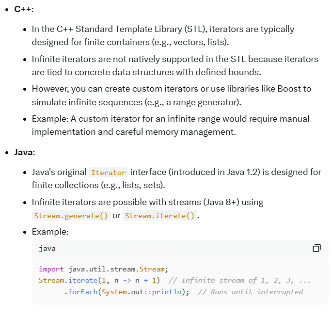 iterator infinite cpp java 2025-06-01 25059