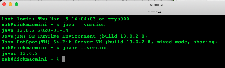 java version terminal 2020-03-05 kyq9c