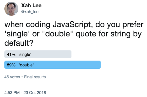 js single vs double quote 2018-10-23 d72c7