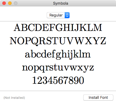 macOS install font 98873