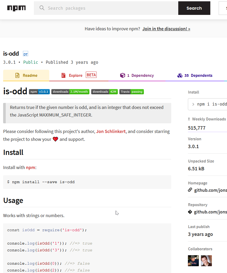 npm disease isodd 2021-02-25