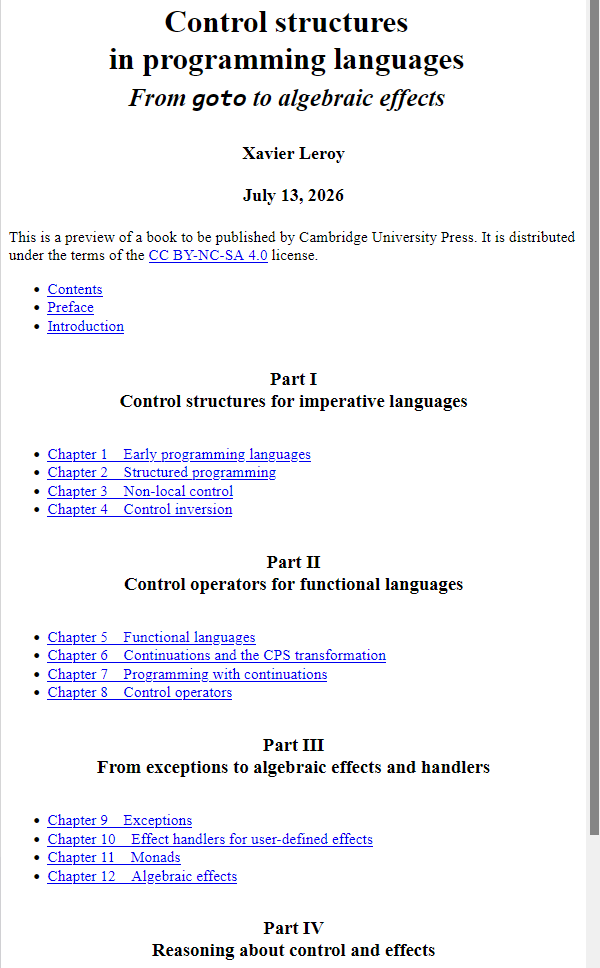 ocaml Xavier Leroy Control structures 2026-07-24 24a66 ll