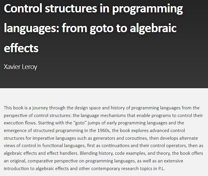ocaml Xavier Leroy Control structures 2026-07-24 24aed ll