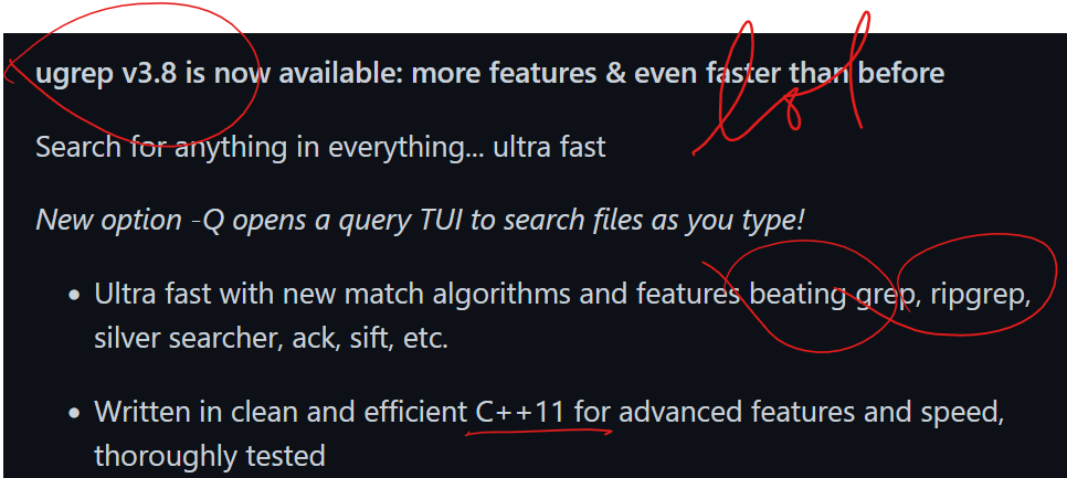 ugrep vs ripgrep 2022-08-06 qtW3x