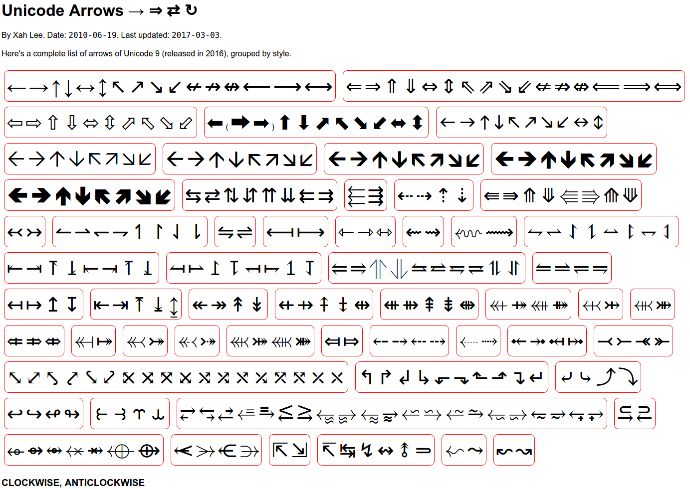 unicode arrows 2017-04-20