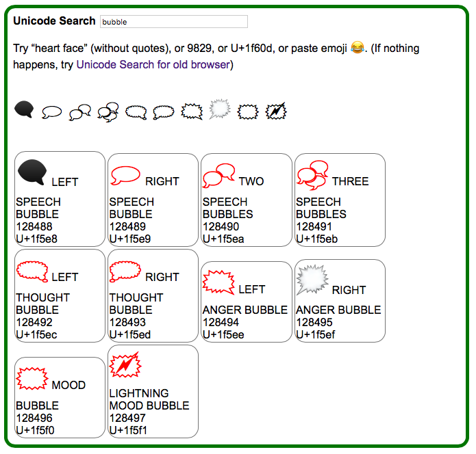 unicode speech bubble c3251