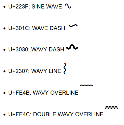 unicode wave chars 2023-07-11 K376