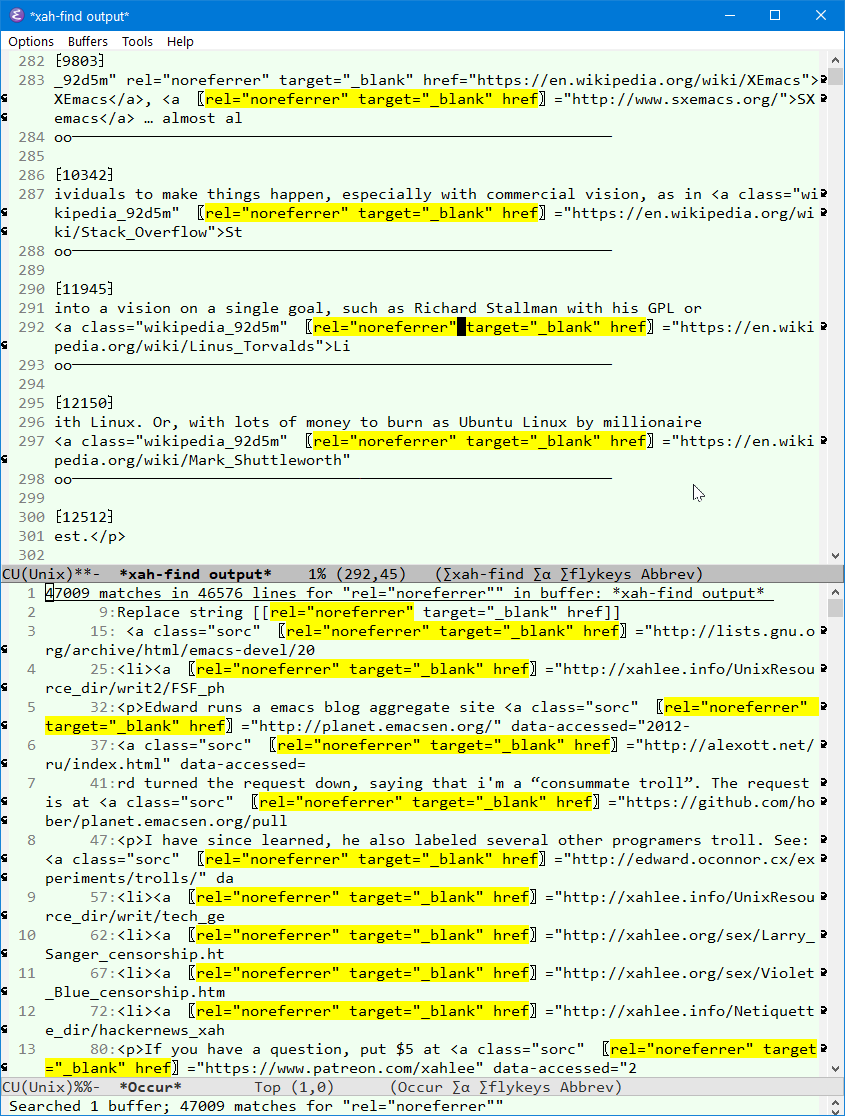 xah emacs 47k links changed 2021-02-12