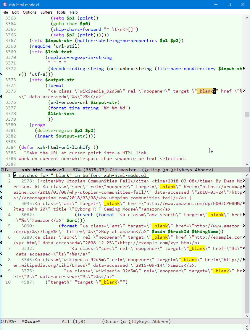 xah emacs lisp blank noopener 2021-02-12