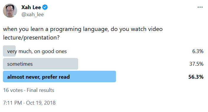 xah twitter video or text poll 2018-10-19