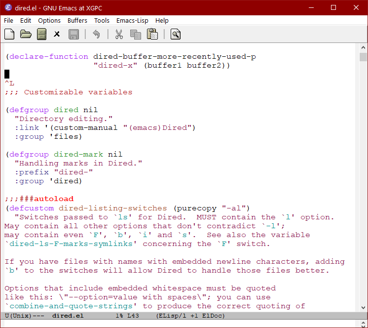 Emacs 28.1 dired formfeed 2023-07-28 yzG9