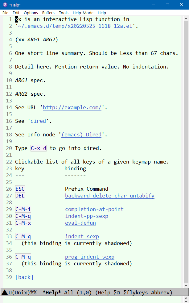 elisp function doc string 2022-05-25