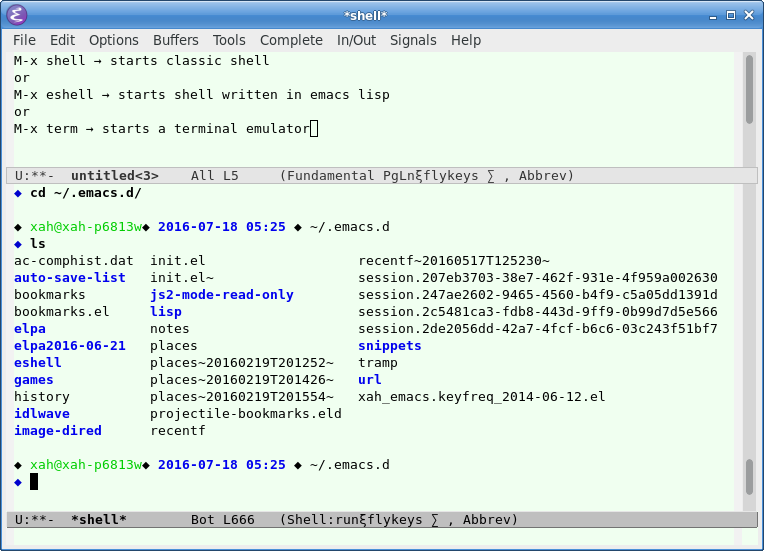 emacs bash 2016-07-18
