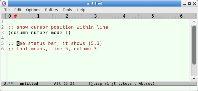 emacs column number mode 56206