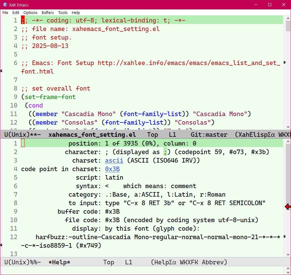 emacs cursor position 2025-08-13