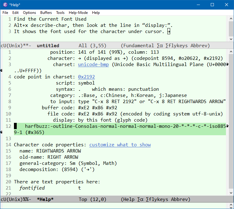 emacs describe-char 2021-09-25 TyYb