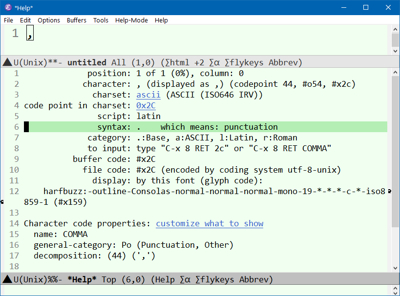 emacs describe char syntax class 2022-10-07