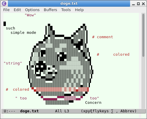 emacs doge comment coloring