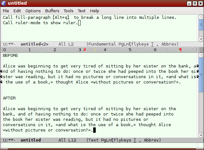 emacs fill-paragraph
