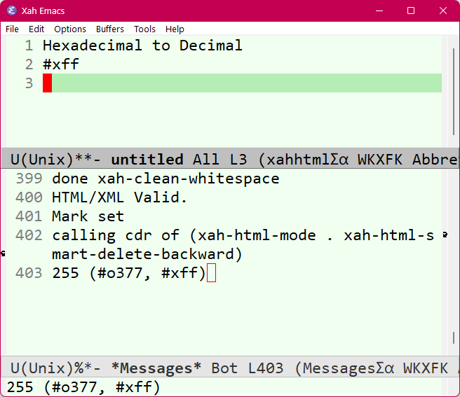 emacs hexadecimal to decimal 2026-01-04 175f9