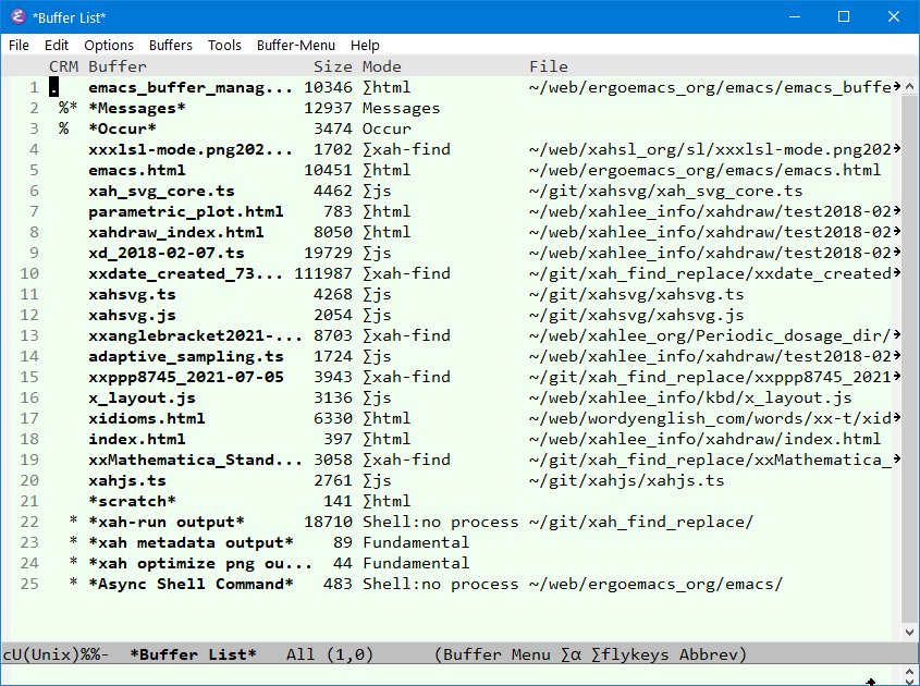 emacs list-buffers 2021-07-20