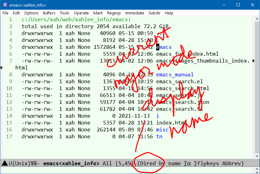 emacs major mode mode line 2022-05-15 Gxv4