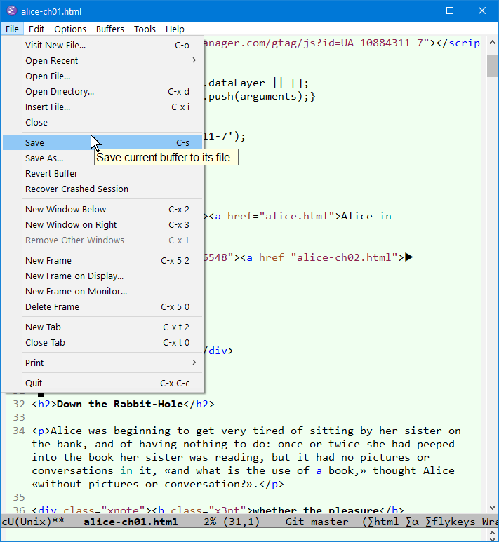 emacs menu 2021-07-19