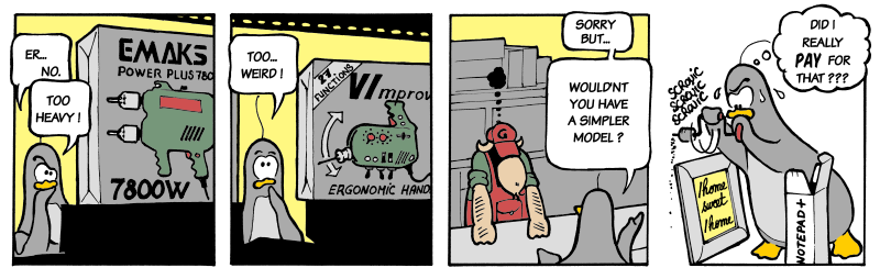 emacs vi power drill cartoon