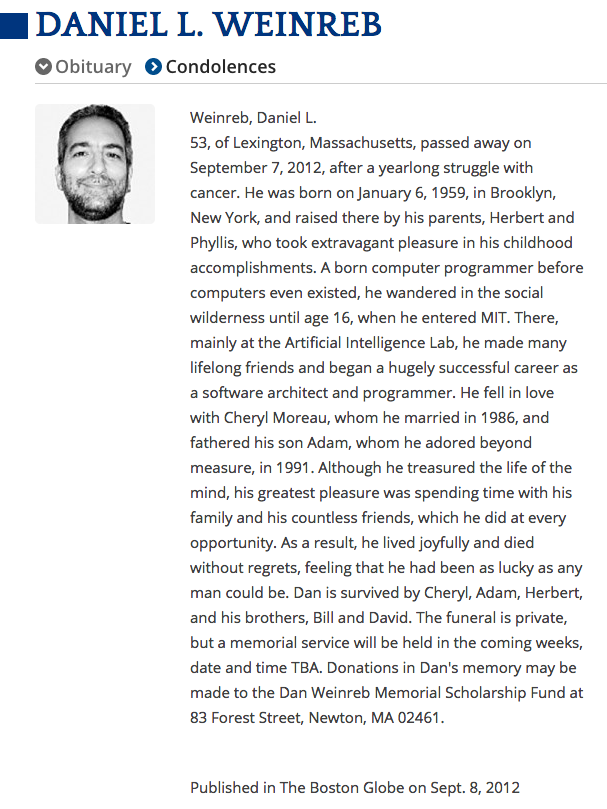 Daniel L Weinreb Obituary 9YZhq