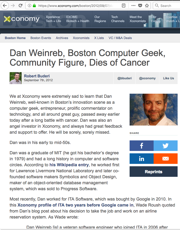 Daniel L Weinreb died 2012-09-07 869fe