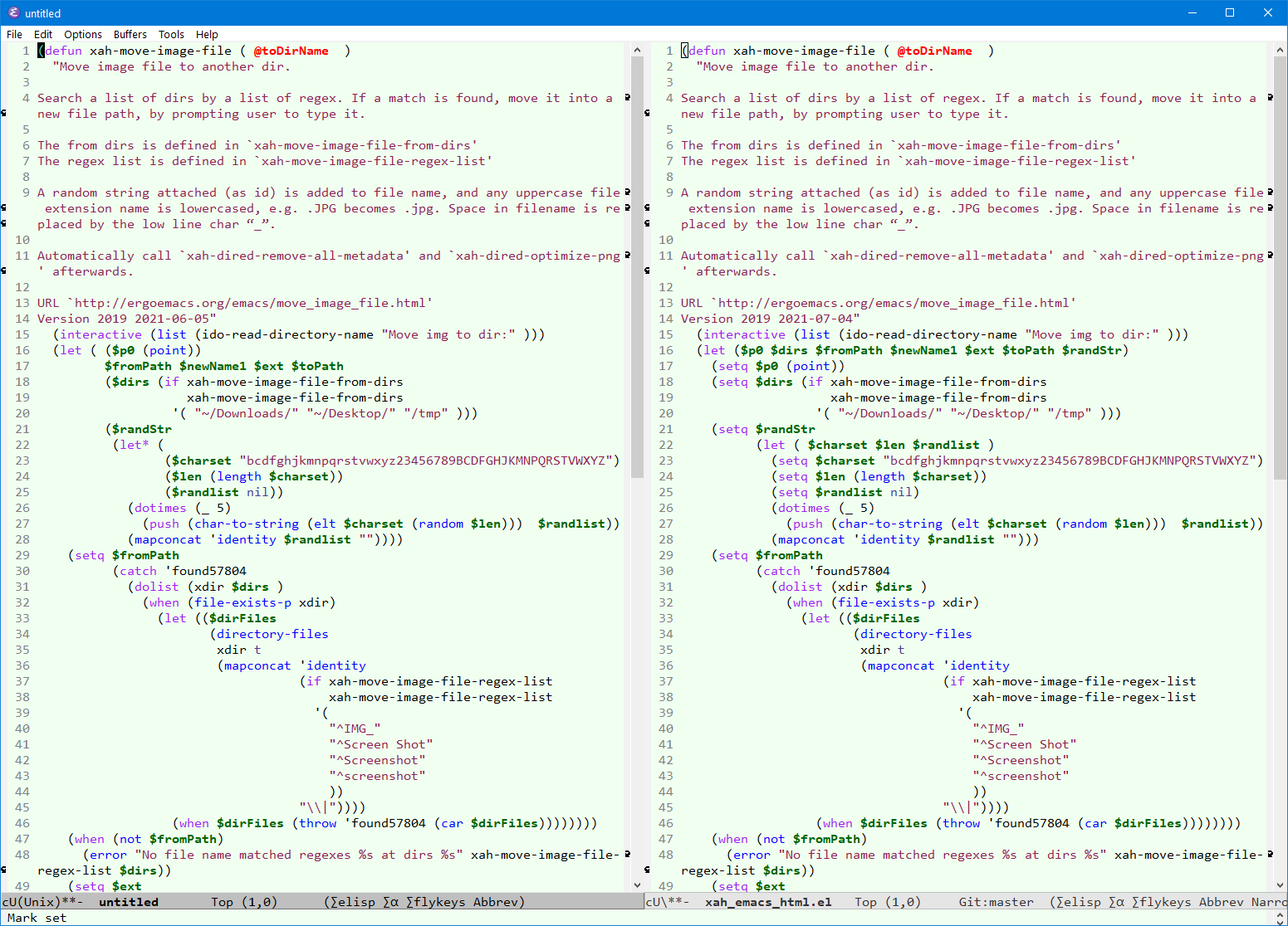 elisp coding style let forms 2021-07-04