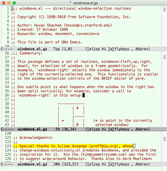 emacs Julian Assange windmove el dppx8