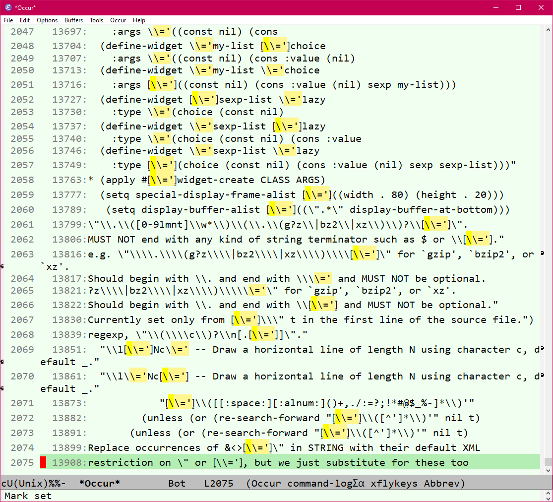 emacs docstring backslash 2025-02-20 21289