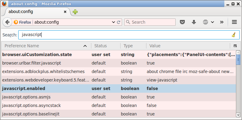 Firefox disable JavaScript 2015-07-26