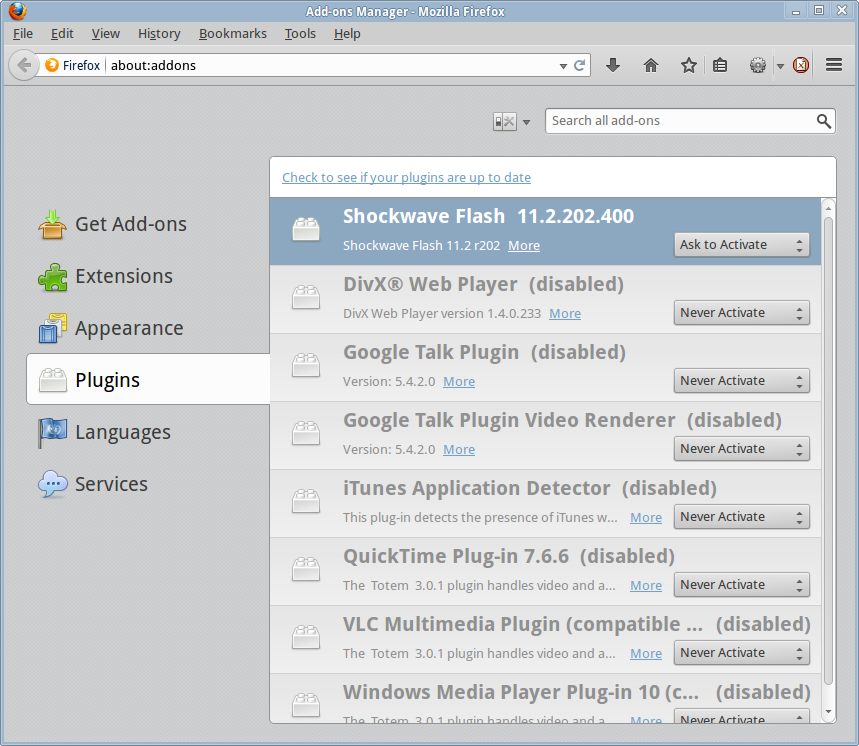 Firefox plugin panel 2014-09-11